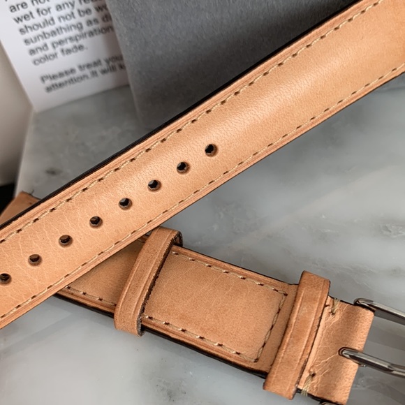 Michele, Authentic Leather Strap in Natural Tan snd silver hardware 18mm - Picture 6 of 6